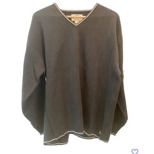 New Vintage Oobe Men’s V-Neck Cotton Sweater Sz Large‎ Charcoal gray Patagonia